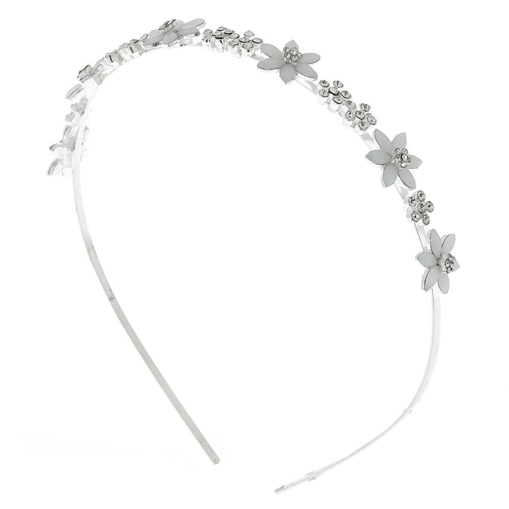 Silver Frosted Flower Headband