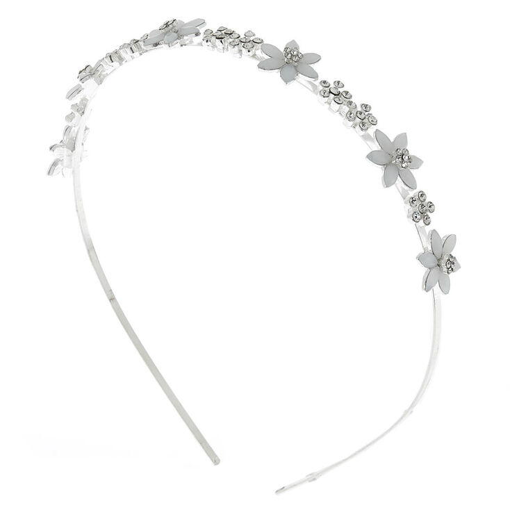 Silver Frosted Flower Headband,