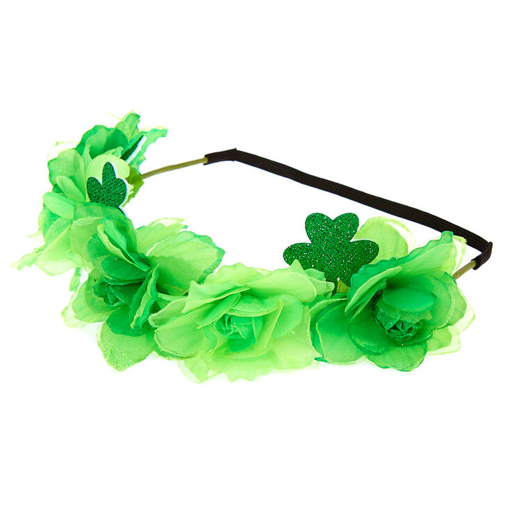 Claire's Couronne de fleurs trèfles - Vert