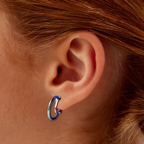Anodized Rainbow 15mm Clip-On Hoop Earrings - 6 Pack,