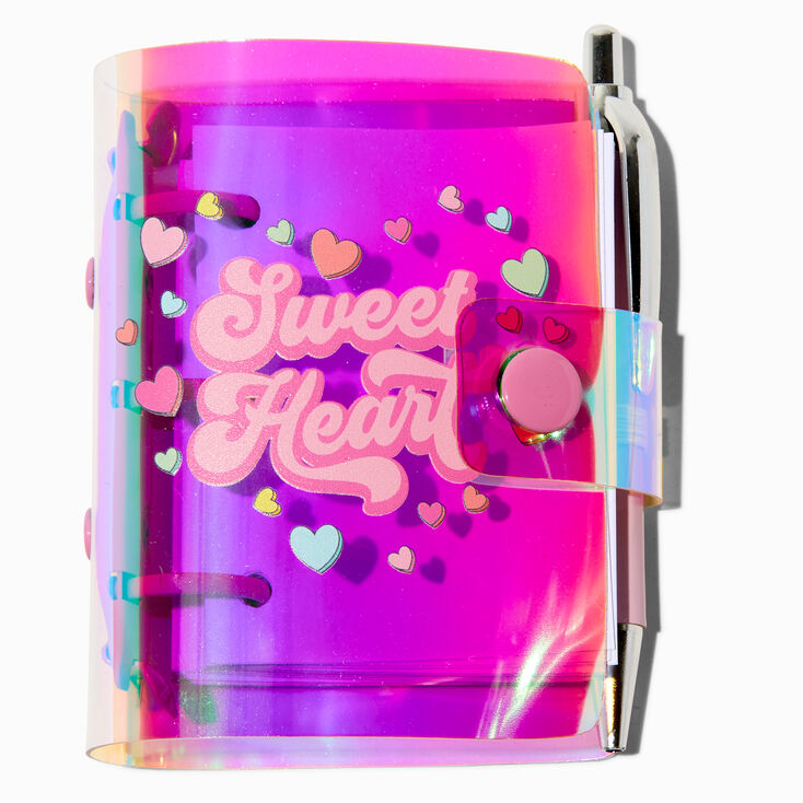 Valentine&#39;s Day &quot;Sweet Heart&quot; Clear Pink Mini Journal Notebook,