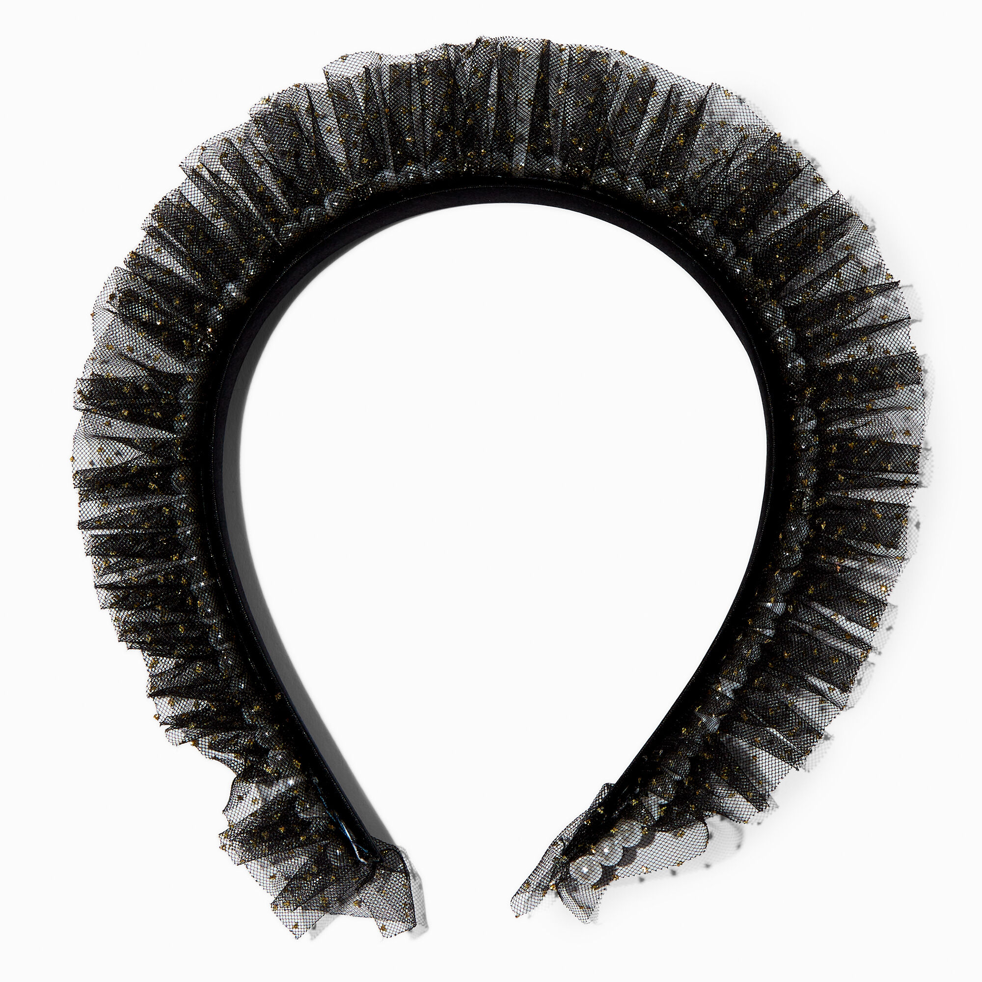 View Claires Glittery Tulle Headband Black information
