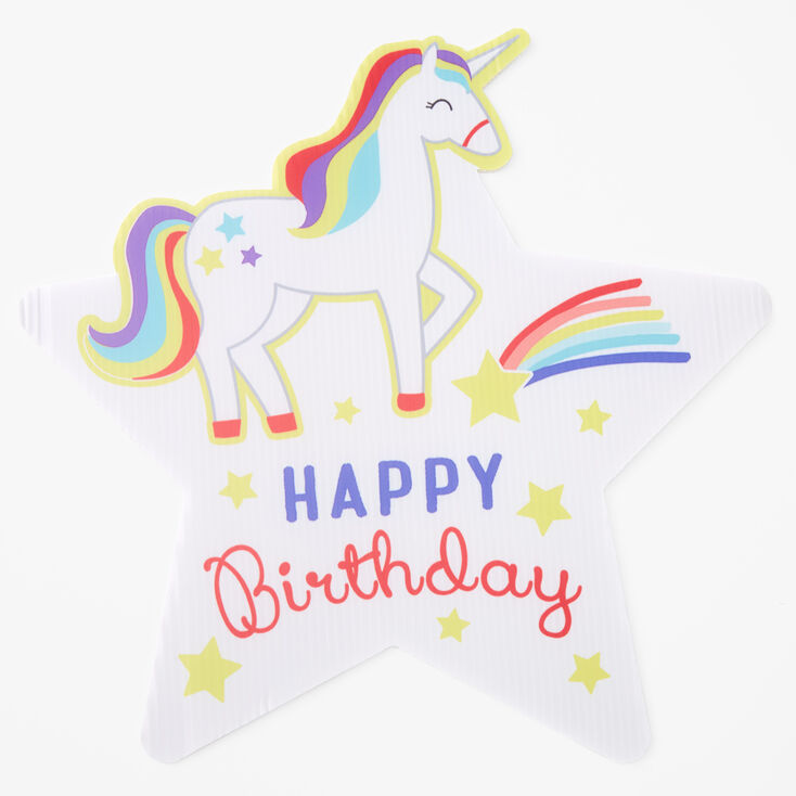Panneau de jardin licorne joyeux anniversaire - Lot de 3,