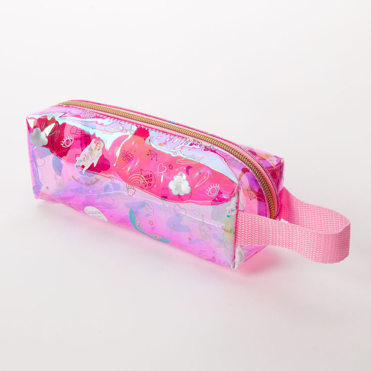 Head In The Clouds Tossed Icon Pencil Case - Pink,