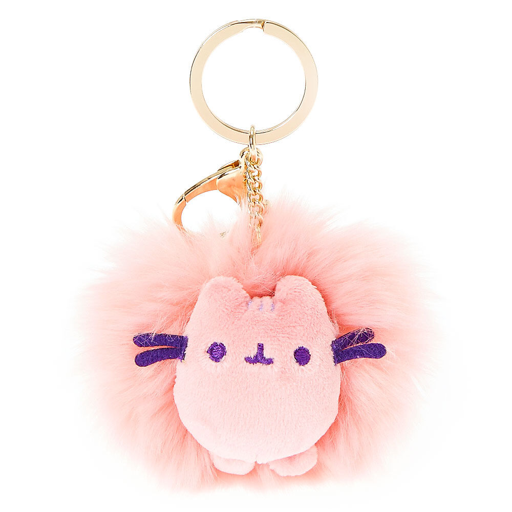 pink pom pom keyring
