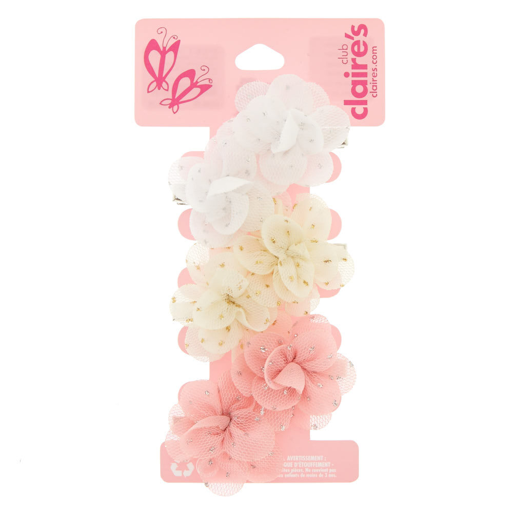 Claire's Claires Accessories Official Hair Pins White Rose Flower x4 RRP £4 New 