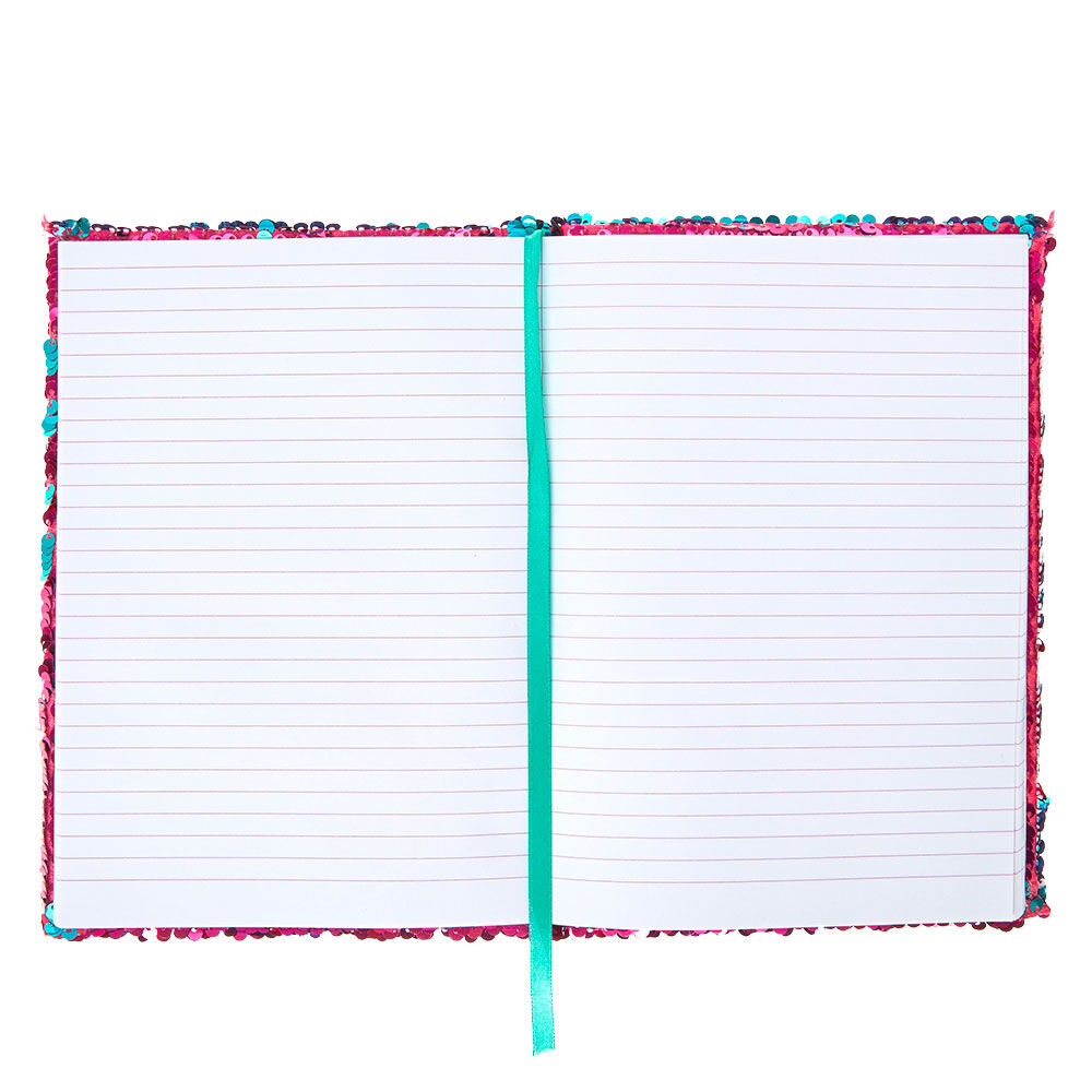 Reversible Pink & Mint Sequin Star Notebook,