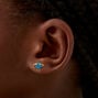 Blue Glow in the Dark Planet Stud Earrings ,