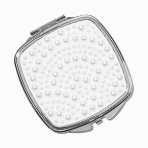 Scalloped Pearl Compact Mirror,