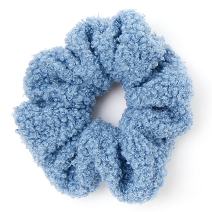 Medium Teddy Hair Scrunchie - Light Blue,