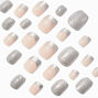Silver Snowflake Coffin Press On Faux Nail Set - 24 Pack,