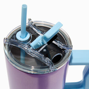 Blue &amp; Purple Ombr&eacute; Stainless Steel Handled Tumbler,