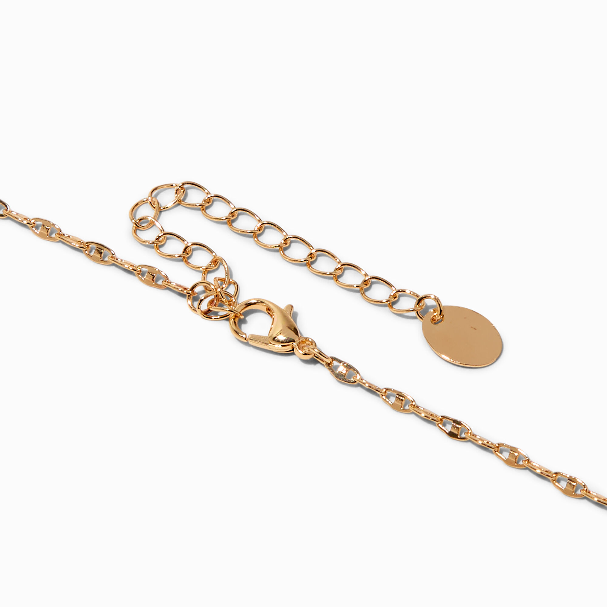 Gold-tone Delicate Pop Top Chain Necklace,