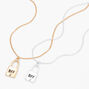 Best Friends Mixed Metal Padlock Pendant Necklaces - 2 Pack,