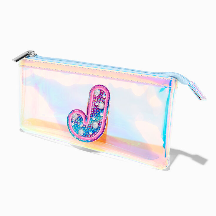 Holographic Initial Pencil Case - J,