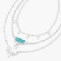 Silver-tone Arrow Turquoise Multi Strand Chain Necklace,