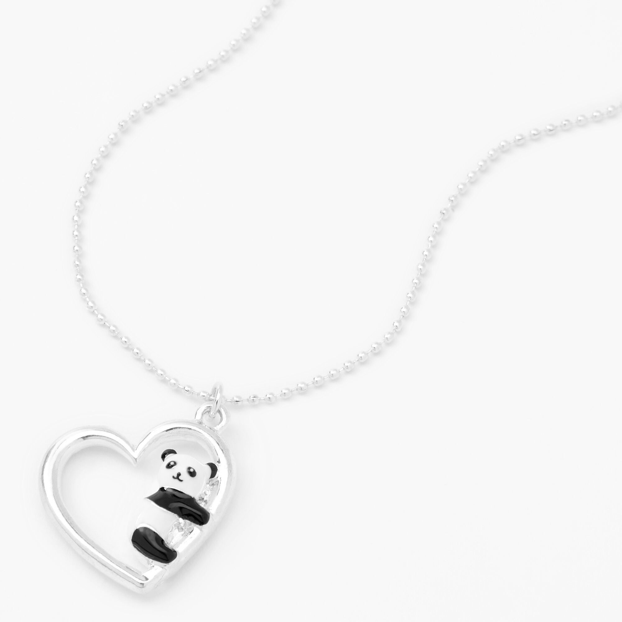 Silver panda necklace store