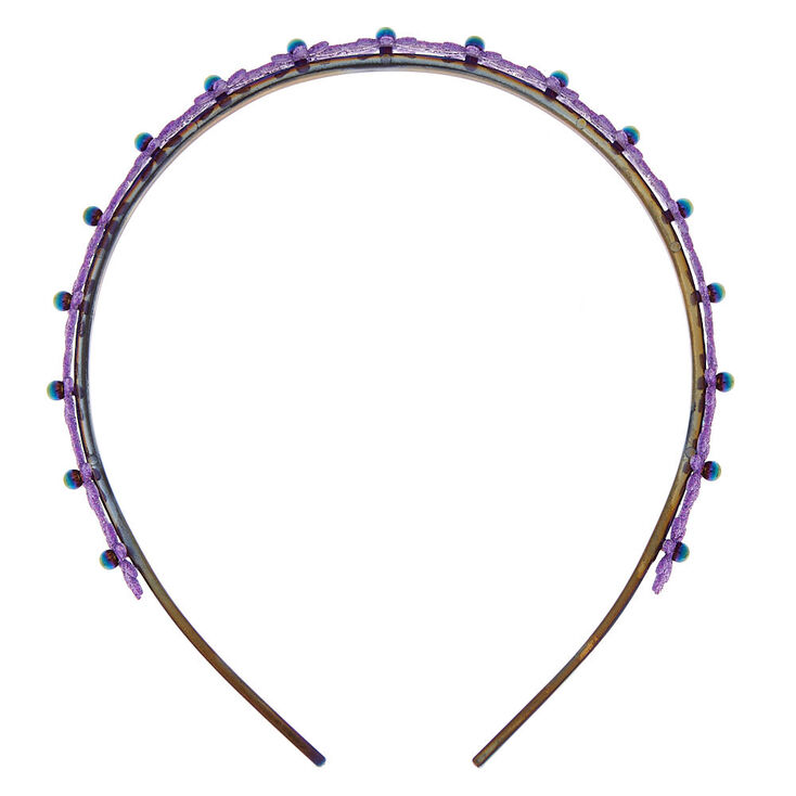 Glitter Daisy Headband - Purple,