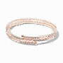 Bracelet double tour perle d&#39;imitation et strass couleur dor&eacute; rose,