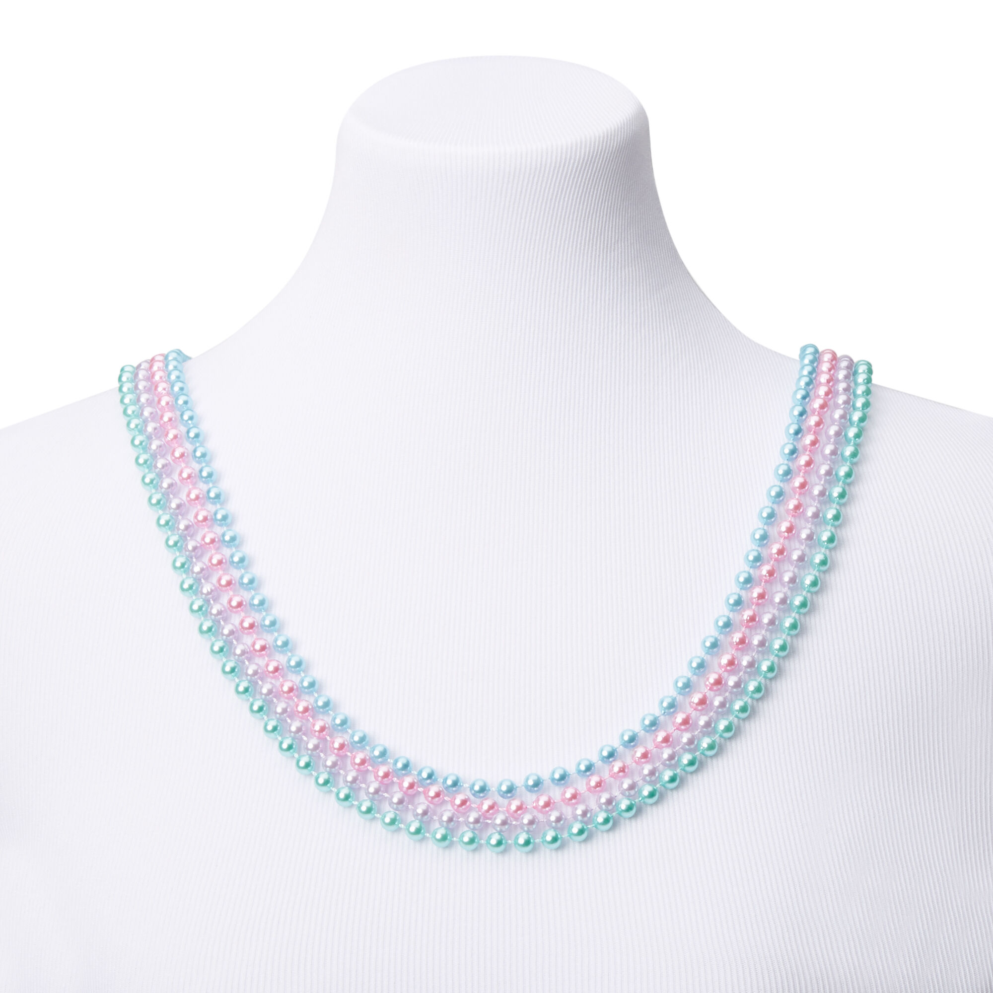 Claire's Club Pearlized Pastel Beaded Necklaces - 4 Pack,