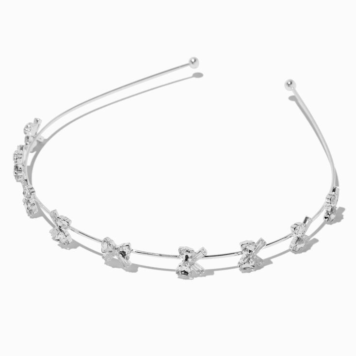 Silver Double Row Pearl Headband,