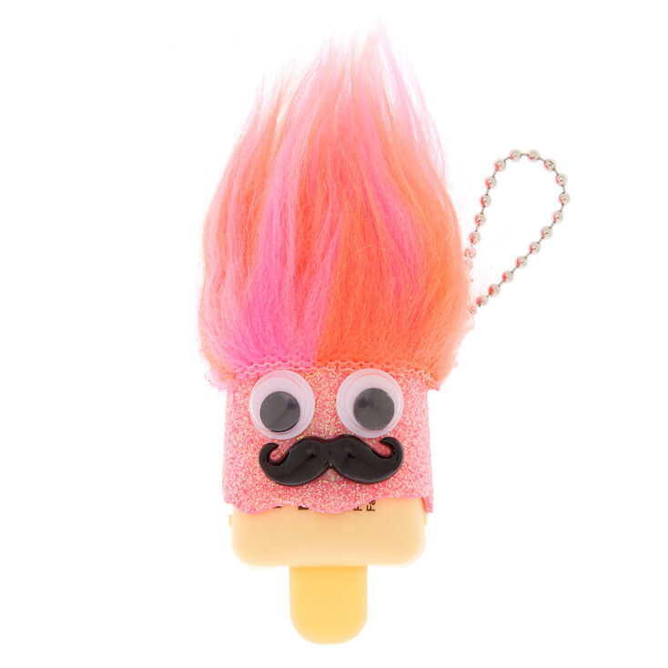 Pucker Pops Hairy Mustache Lip Gloss - Pink Guava,