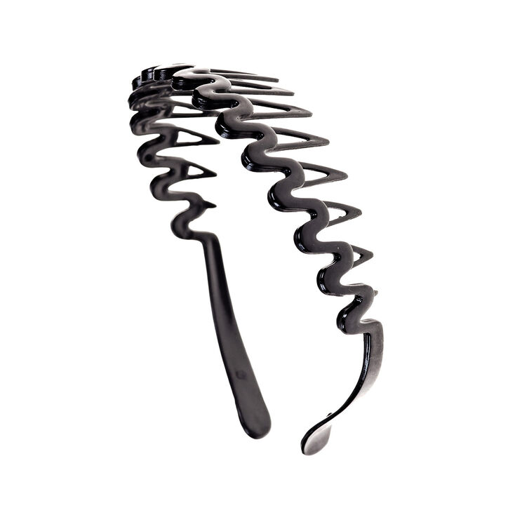 Serre-t&ecirc;te peigne &agrave; dents en zig-zag - Noir,