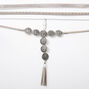 Silver Studded Medallion Choker Necklaces - Grey, 4 Pack,
