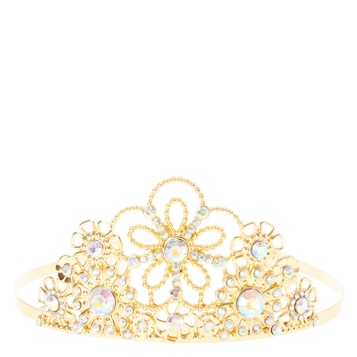 Claire&#39;s Club Gold-tone Iridescent Crystal Tiara,