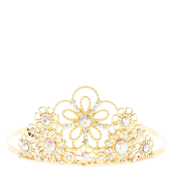 Claire&#39;s Club Iridescent Crystal Tiara - Gold,