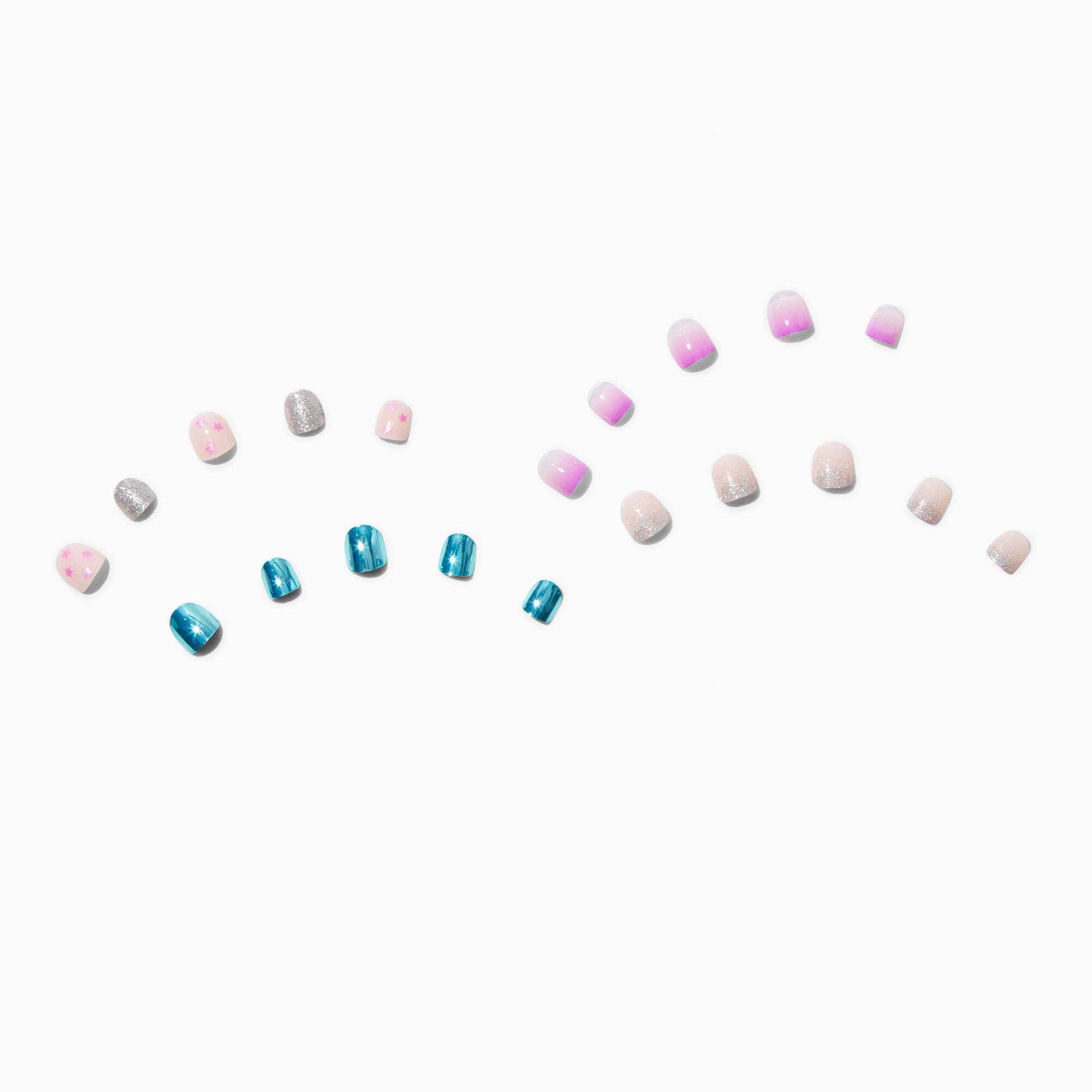 Claire's Club Assorted Vegan Press On Faux Nail Set - 4 Pack