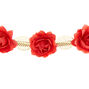 Rose Flower Crown Headwrap - Red,