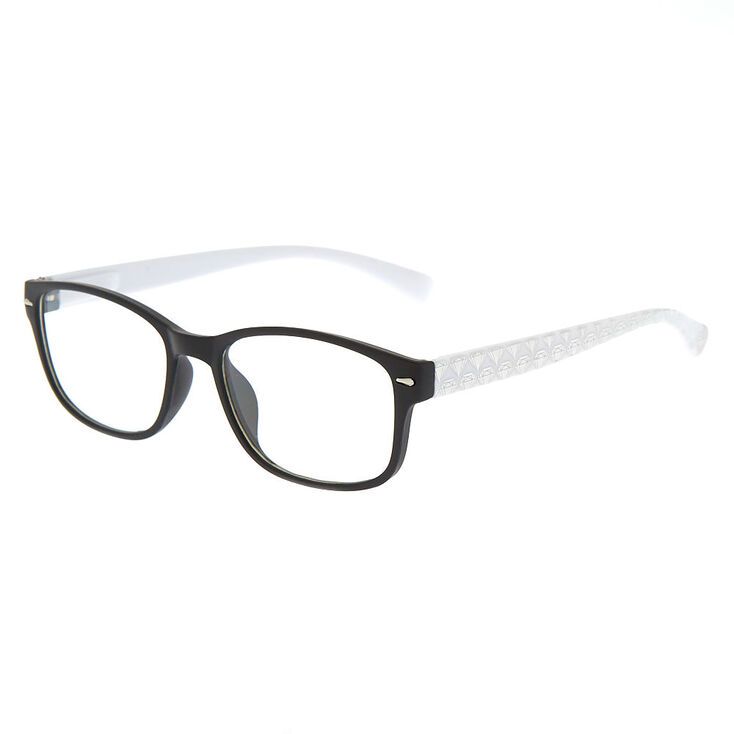 Claire's Lunettes holographique blanche avec diamant d'imitation