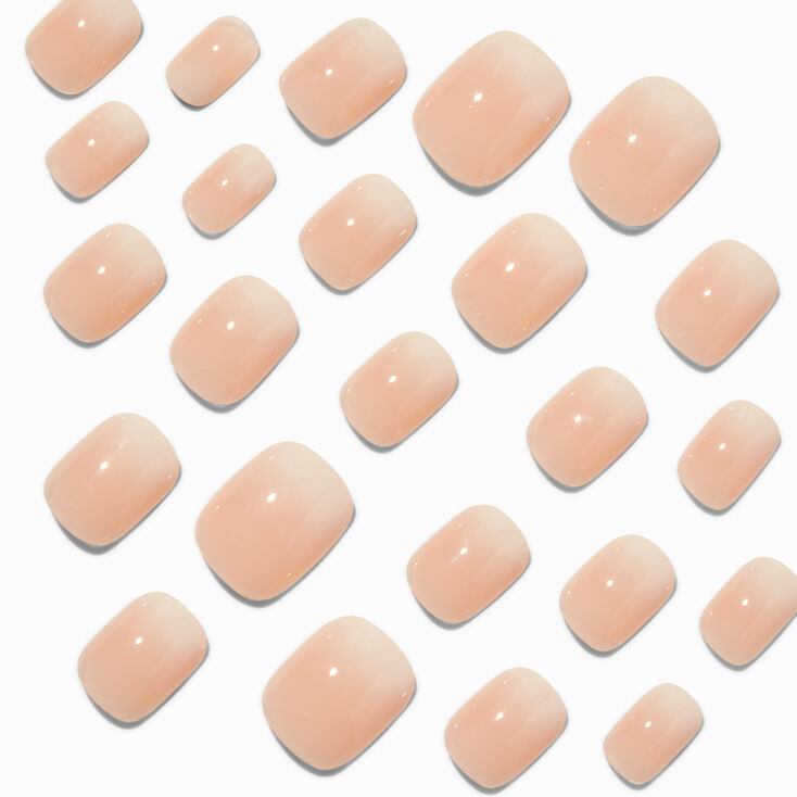French Tip Ombr&eacute; Squoval Vegan Faux Nail Set - 24 Pack,