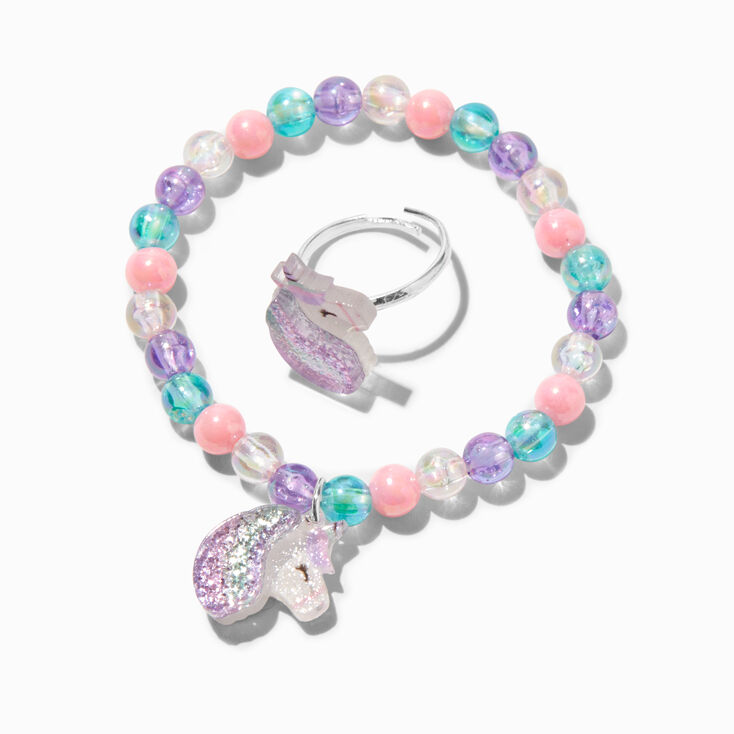 Claire&#39;s Club Silver-tone Pastel Unicorn Jewellery Set - 3 Pack,