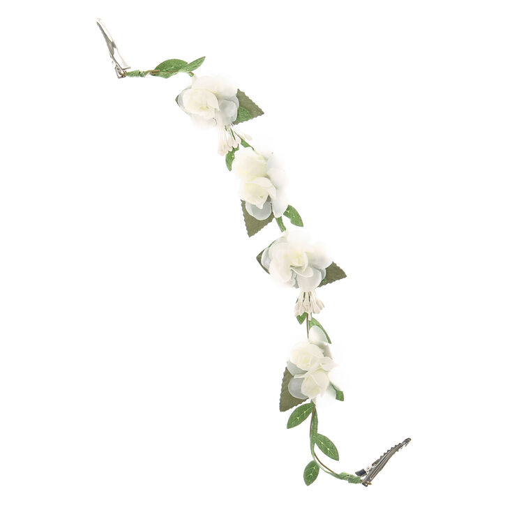 Ivory Flowers on a Vine Decorative Hair Swag,