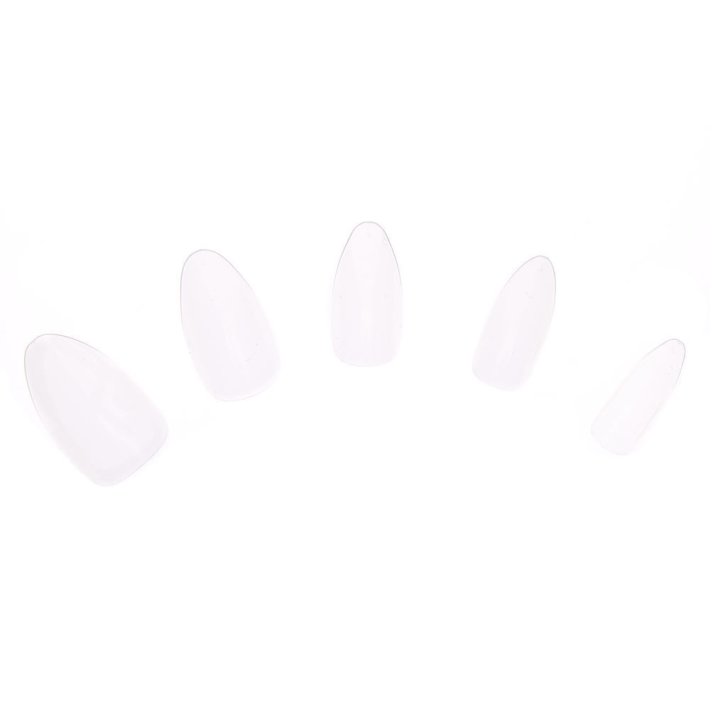 Adhesive Stiletto Faux Nail Set - Clear, 100 Pack,