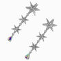 Silver-tone Large Star Drop Earrings,