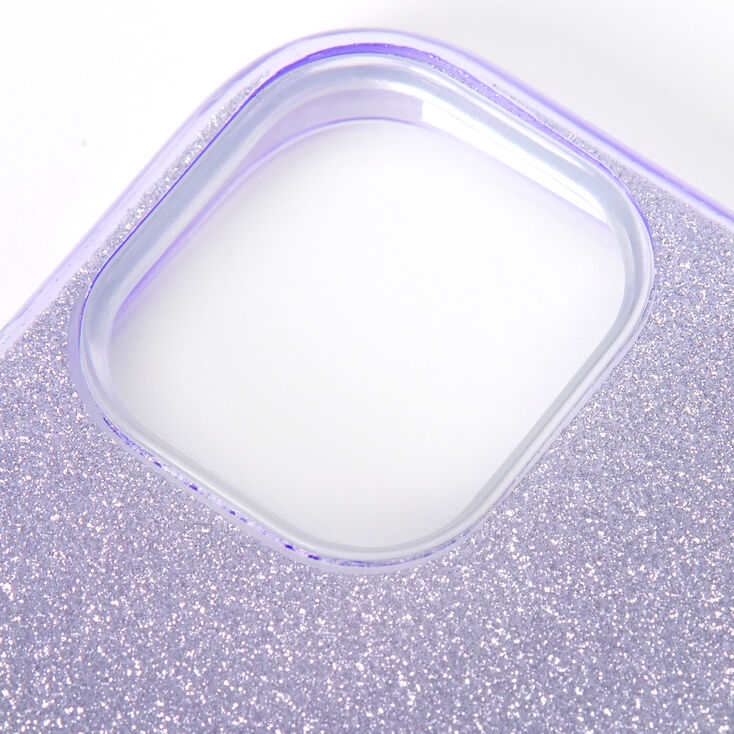 Purple Glitter Protective Phone Case - Fits iPhone 11,