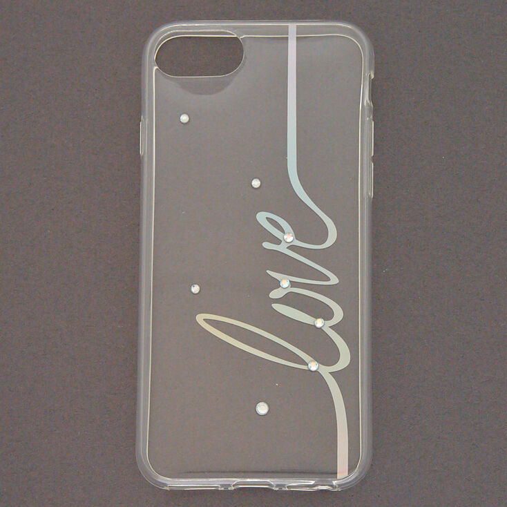 Holographic Love Script Phone Case - Fits iPhone 6/7/8/SE,