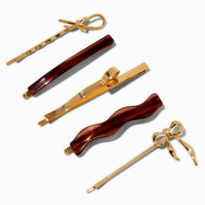 Gold-tone &amp; Tortoiseshell Hair Pins - 5 Pack,
