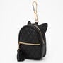 Black Cat Quilted Mini Backpack Keychain,