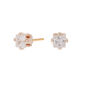 Rose Gold Cubic Zirconia Square Stud Earrings - 2MM,