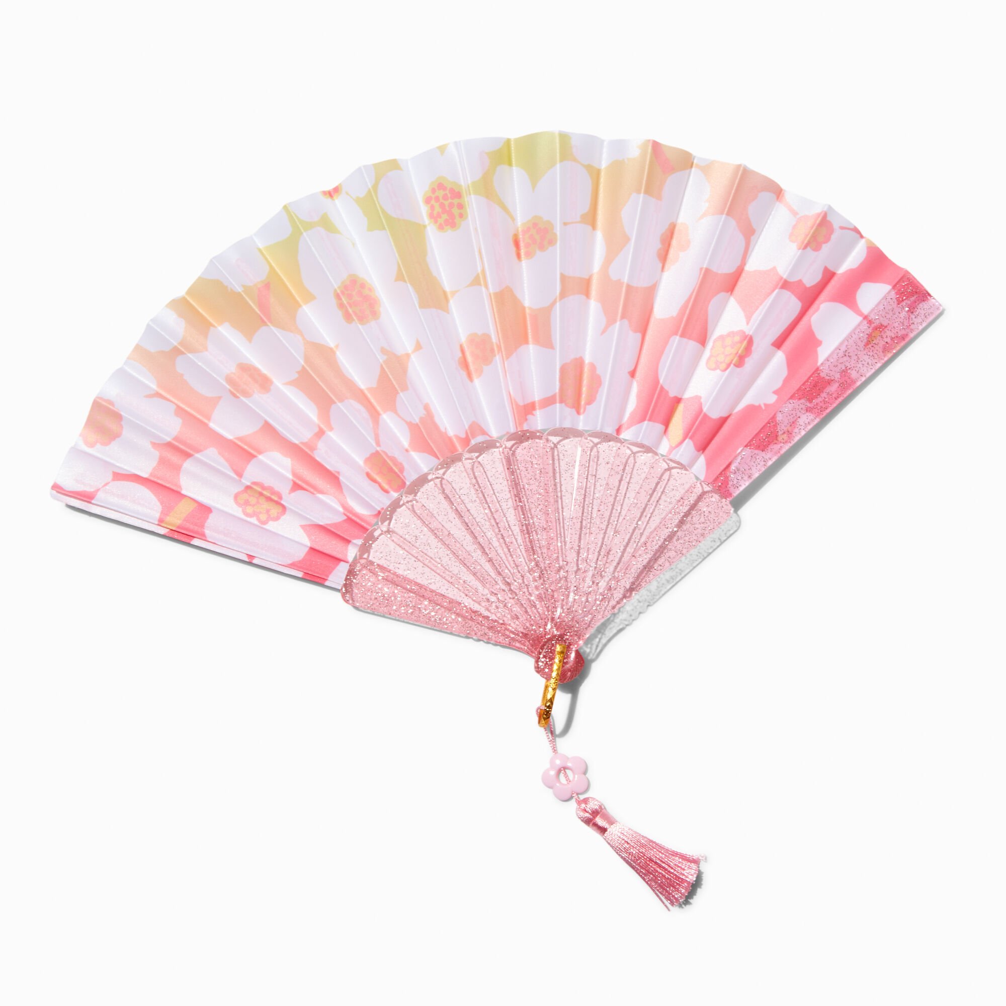 Ombre Floral Print Personal Folding Fan,