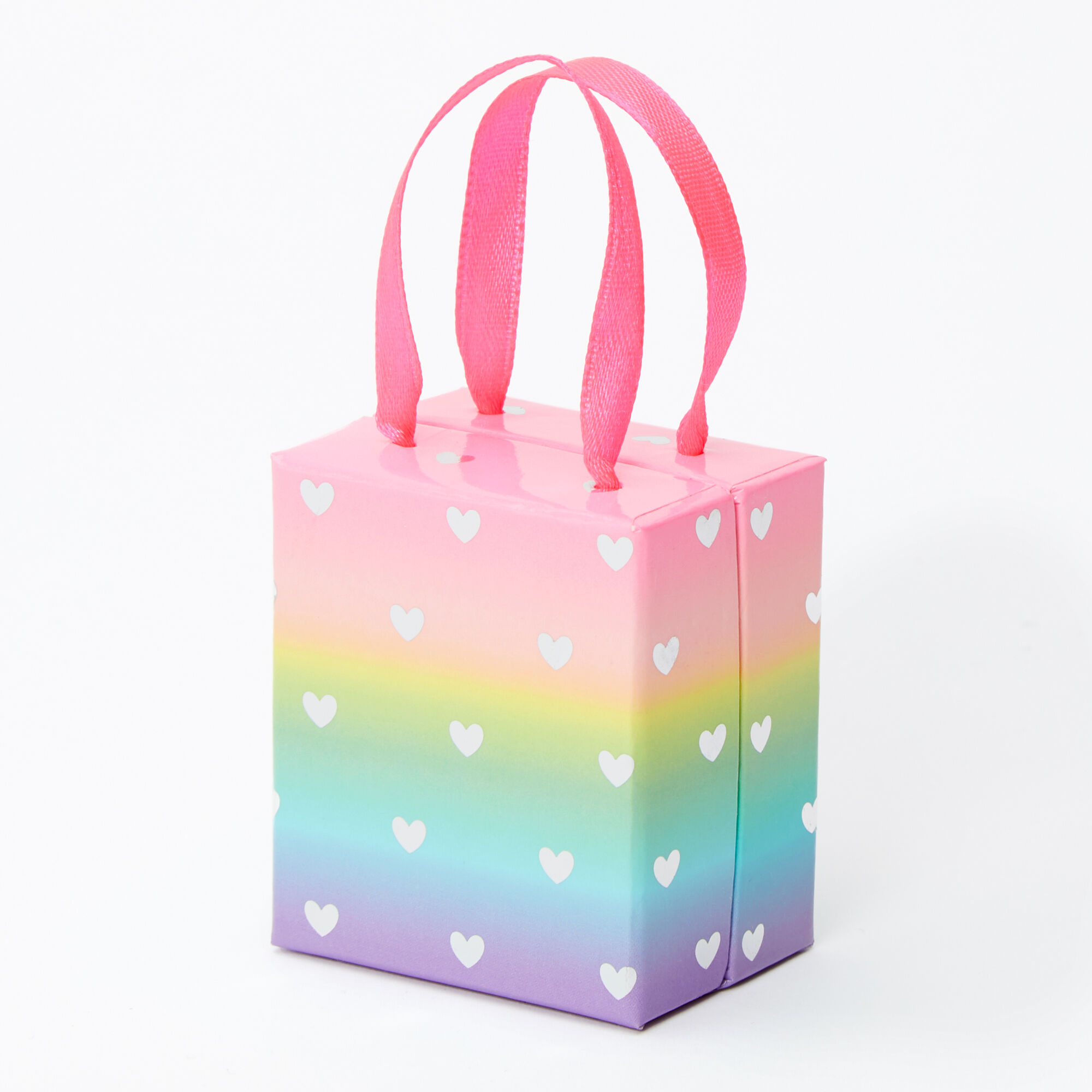 View Claires Small Rainbow Hearts Gift Box White information