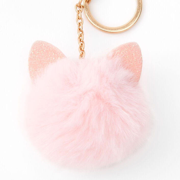 Gold Pom Pom Cat Keychains - 3 Pack,