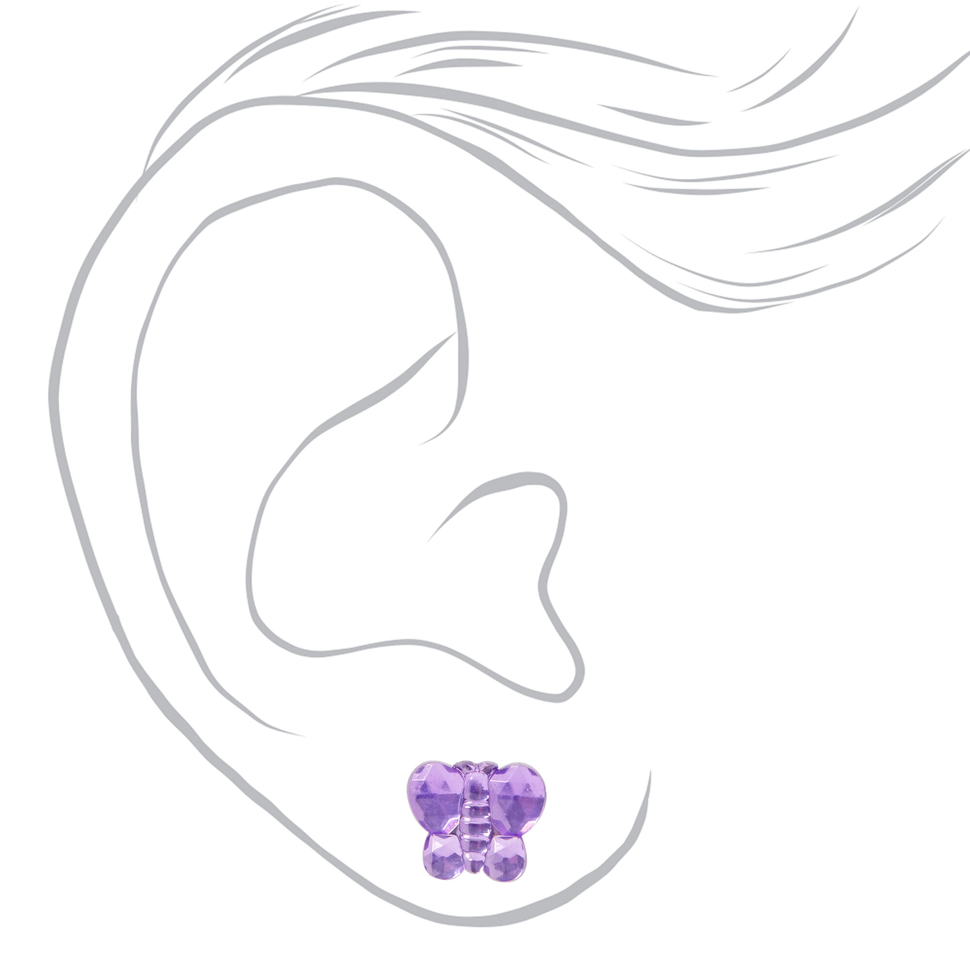 Claire's Club Neon Star Stick On Earrings - 30 Pack,