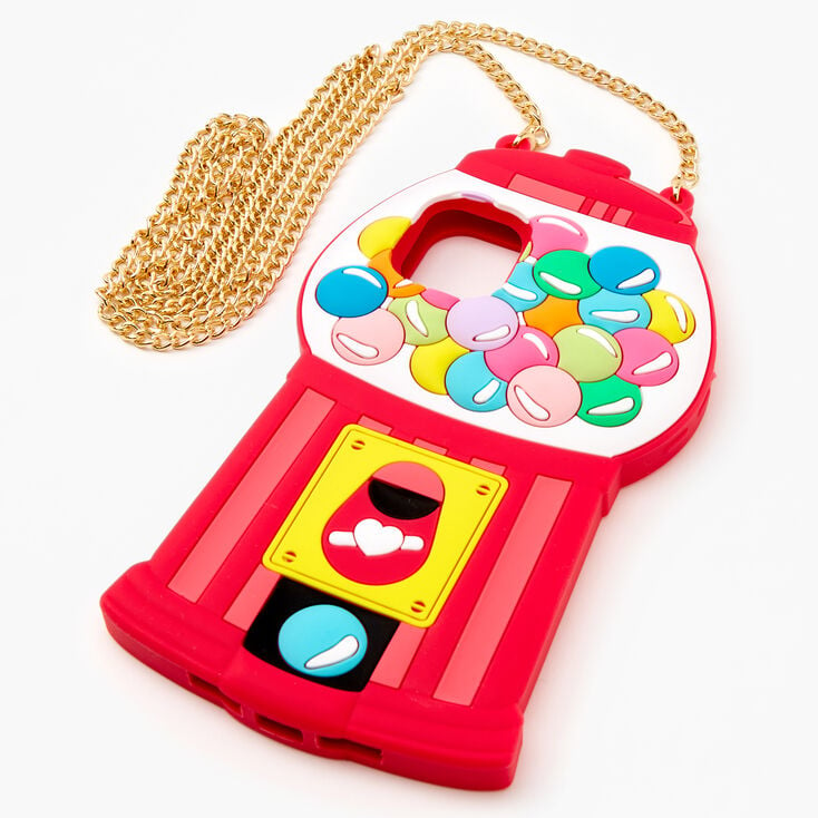Gumball Machine Silicone Phone Case with Gold Chain - Fits iPhone 11,