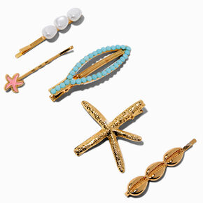 Gold-tone Mixed Starfish Hair Clips &amp; Pins - 5 Pack,
