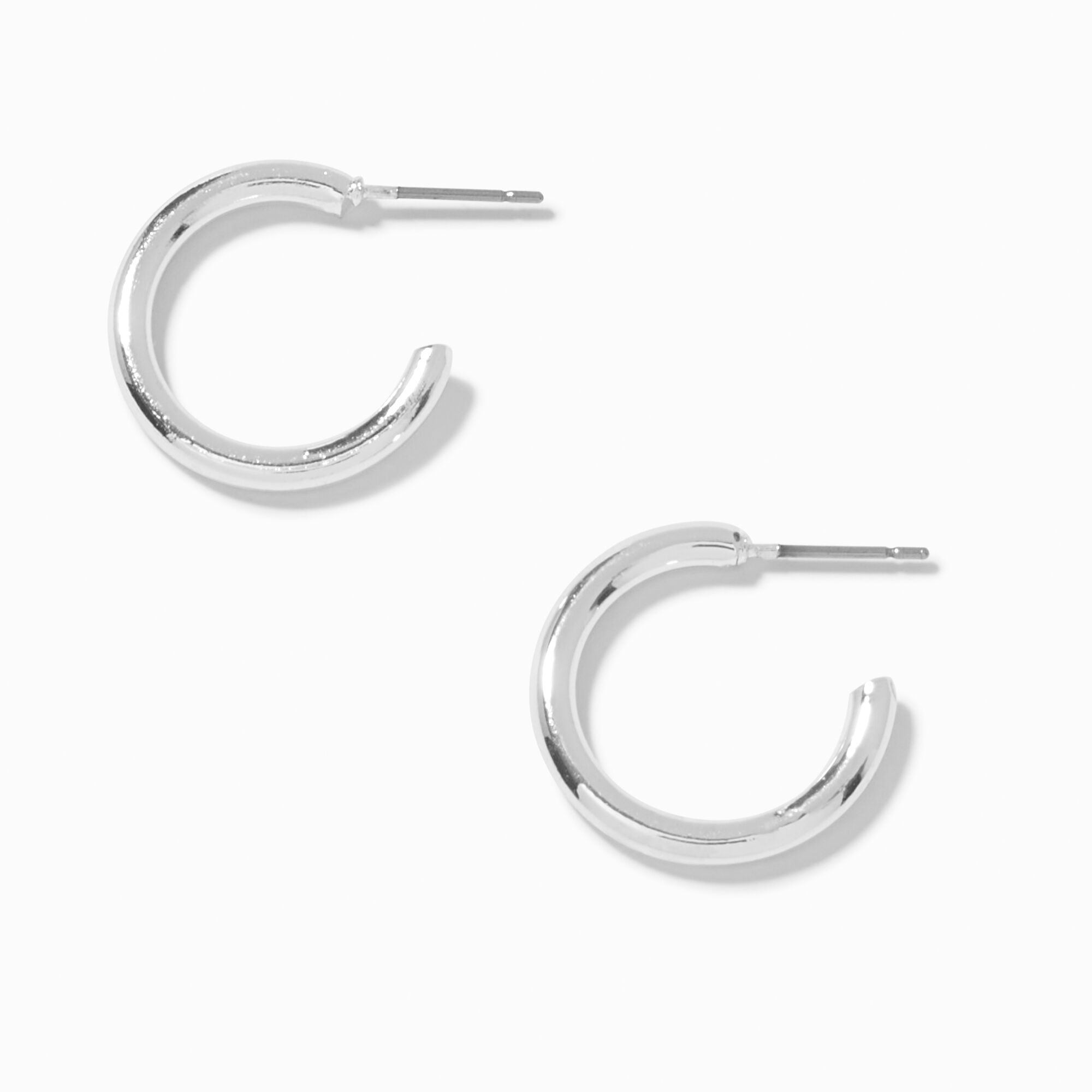 View Claires Tone Post Back 20MM Hoop Earrings Silver information
